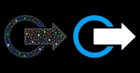 Flare Mesh Network Logout Icon with Flare Spots Stock Illustration