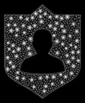 Flare Mesh Network Lord Shield with Flare Spots Stock Illustration