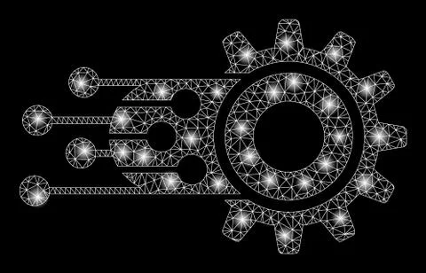 Flare Mesh Network Machine Learning with Flare Spots Illustrazione stock