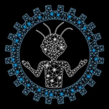 Flare Mesh Network Mad Engineer with Flare Spots Stock Illustration