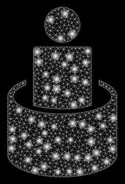 Flare Mesh Network Man Isolation with Flare Spots Stock Illustration