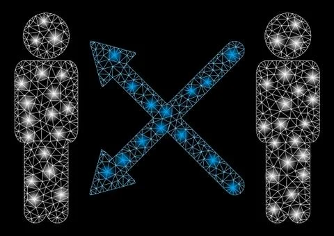Flare Mesh Network Men Exchange Arrows with Flare Spots Stock Illustration