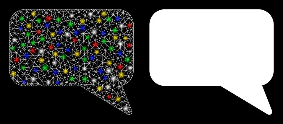 Flare Mesh Network Message Cloud Icon with Flare Spots イラスト素材