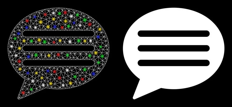 Flare Mesh Network Message Cloud Icon with Flare Spots 스톡 일러스트