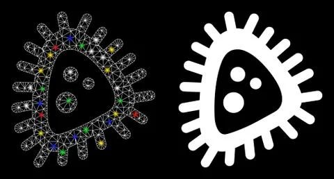 Flare Mesh Network Micro Parasite Icon with Flare Spots Stock-Illustration