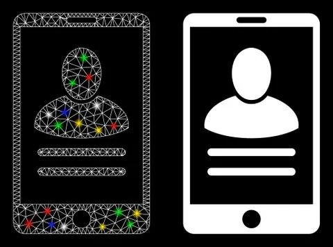 Flare Mesh Network Mobile User Properties Icon with Flare Spots イラスト素材