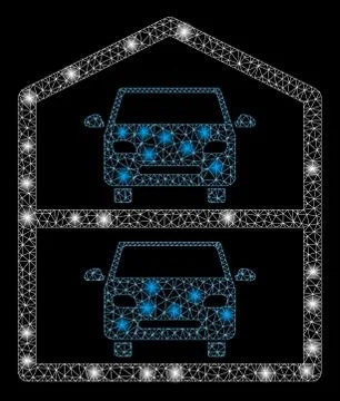 Flare Mesh Network Multi-Storey Car Park with Flare Spots Ilustración de archivo