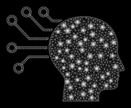 Flare Mesh Network Neural Interface with Flare Spots イラスト素材