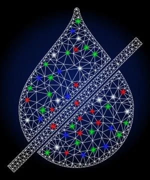Flare Mesh Network No Water Drop with Flare Spots Stock Illustration