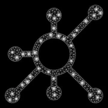 Flare Mesh Network Node with Flare Spots Stock Illustration