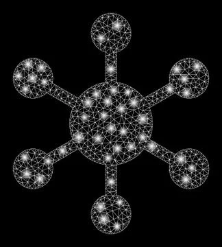 Flare Mesh Network Node with Flare Spots Stock Illustration