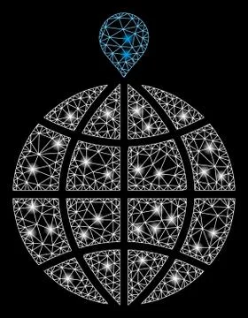 Flare Mesh Network North Pole with Flare Spots Illustrazione stock