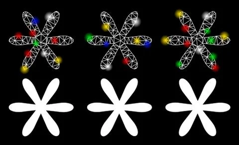 Flare Mesh Network Password Code Icon with Flare Spots 스톡 일러스트