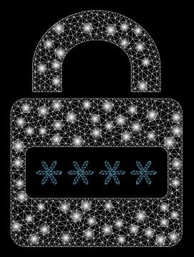 Flare Mesh Network Password Lock with Flare Spots Illustrazione stock