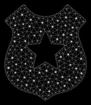 Flare Mesh Network Police Shield with Flare Spots Stock Illustration
