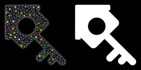 Flare Mesh Network Realty Access Icon with Flare Spots Stock-Illustration