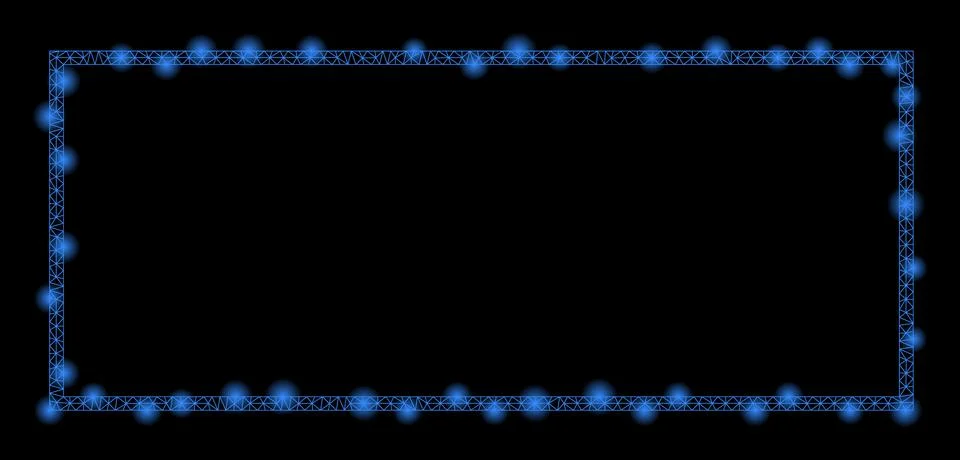 Flare Mesh Network Rectangle Frame with Flare Spots Stock Illustration