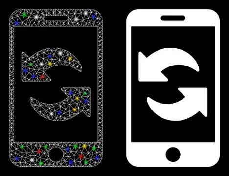 Flare Mesh Network Refresh Smartphone Icon with Flare Spots Stock Illustration