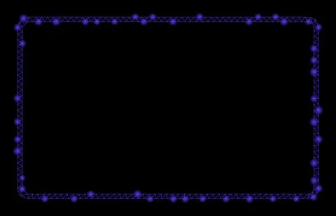 Flare Mesh Network Rounded Rectangle Frame with Flare Spots Stock Illustration