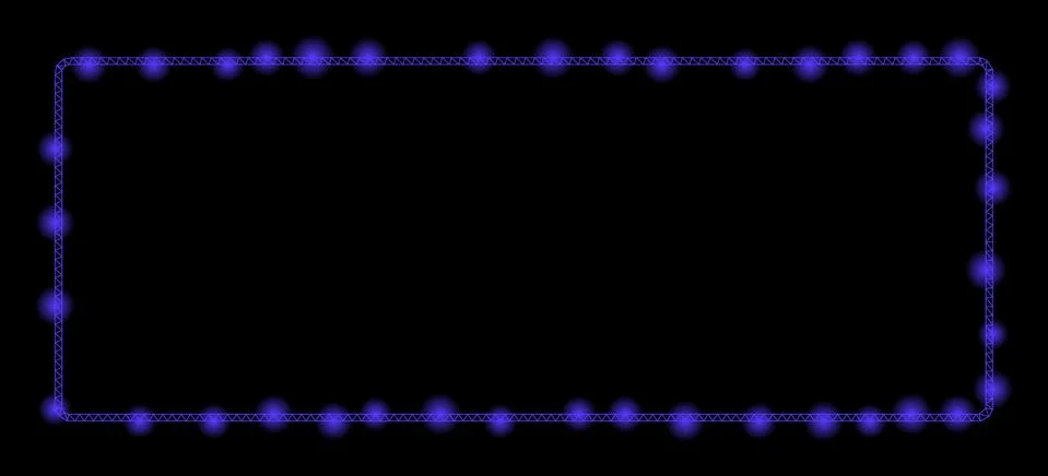 Flare Mesh Network Rounded Rectangle Frame with Flare Spots 스톡 일러스트