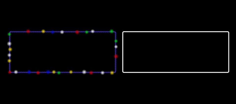 Flare Mesh Network Rounded Rectangle Frame Icon with Light Spots Illustrazione stock