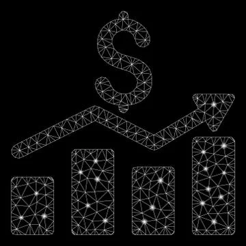 Flare Mesh Network Sales Chart with Flare Spots 스톡 일러스트