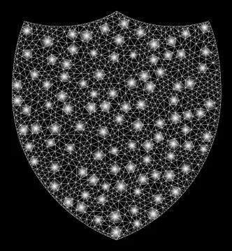 Flare Mesh Network Shield with Flare Spots Stock Illustration