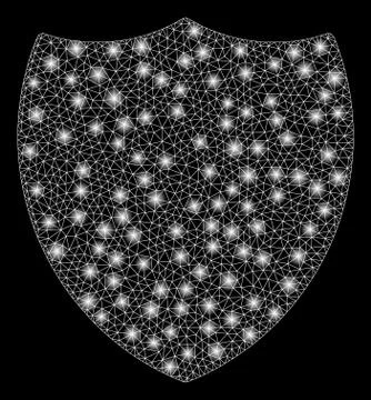 Flare Mesh Network Shield with Flare Spots Stock Illustration