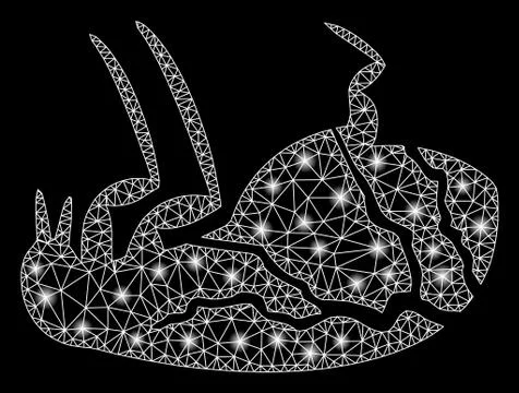 Flare Mesh Network Sick Flea with Flare Spots Stock Illustration