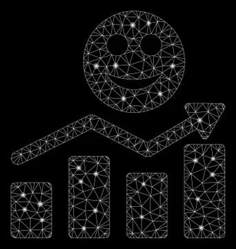 Flare Mesh Network Smile Positive Trend with Flare Spots Illustrazione stock