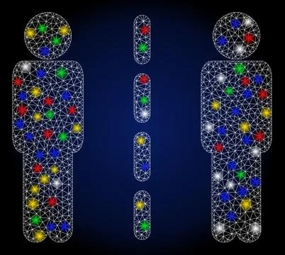 Flare Mesh Network Social Isolation with Color Flare Spots Stock Illustration