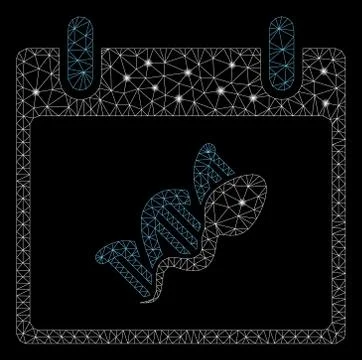 Flare Mesh Network Sperm DNA Replication Calendar Day with Flare Spots Stockillustratie