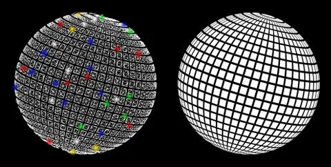 Flare Mesh Network Square Dotted Abstract Sphere Icon with Flare Spots イラスト素材