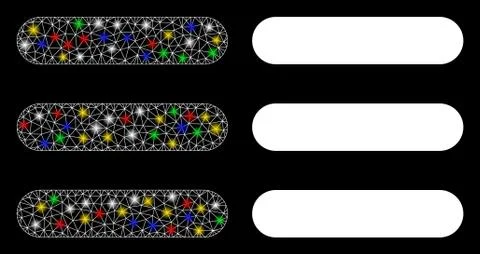 Flare Mesh Network Stack Icon with Light Spots Illustrazione stock