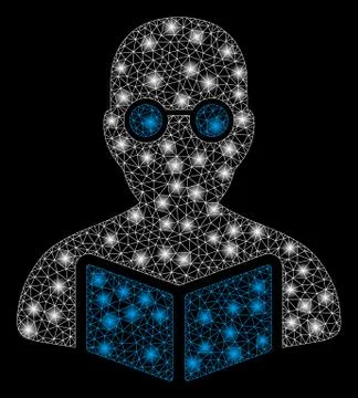 Flare Mesh Network Student with Flare Spots Illustrazione stock