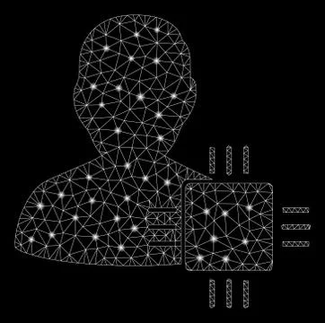 Flare Mesh Network System Developer with Flare Spots Illustrazione stock