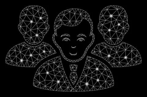 Flare Mesh Network Team with Flare Spots Stock Illustration