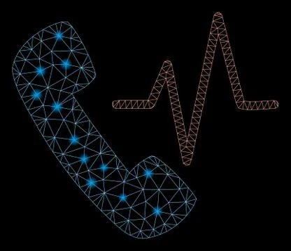 Flare Mesh Network Telephony with Flare Spots Stock Illustration
