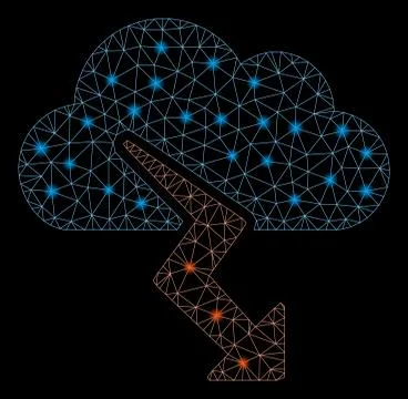 Flare Mesh Network Thunderstorm with Flare Spots Illustrazione stock