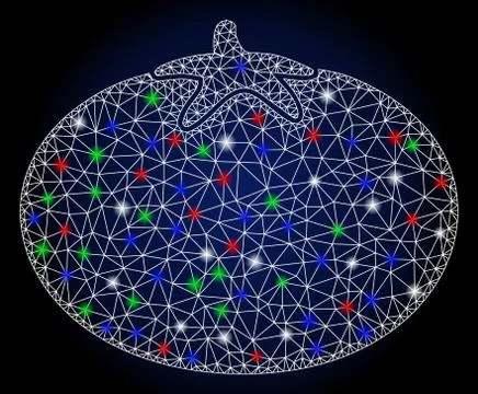 Flare Mesh Network Tomato with Flare Spots Illustrazione stock