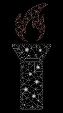 Flare Mesh Network Torch Flame with Flare Spots Illustrazione stock