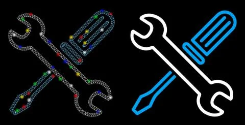 Flare Mesh Network Tuning Tools Icon with Flare Spots Stock Illustration