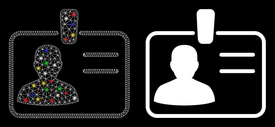 Flare Mesh Network User Badge Icon with Flare Spots Illustrazione stock