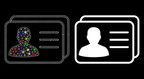 Flare Mesh Network User Cards Icon with Flare Spots Stockillustratie