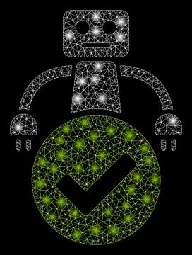 Flare Mesh Network Valid Robot with Flare Spots Stock Illustration