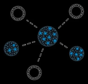 Flare Mesh Network Virtual Links with Flare Spots Illustrazione stock