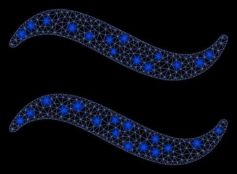 Flare Mesh Network Waves with Flare Spots 스톡 일러스트