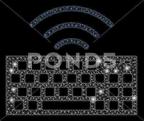 Flare Mesh Network Wireless Keyboard with Flare Spots Stock Illustration