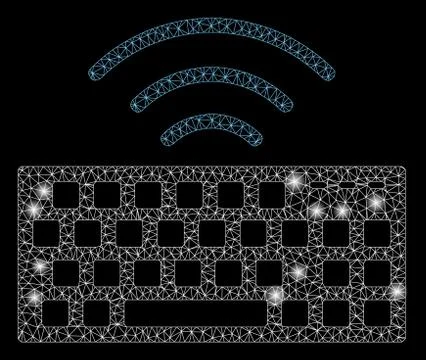 Flare Mesh Network Wireless Keyboard with Flare Spots Stock Illustration