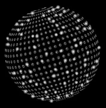 Flare Mesh Wire Frame Abstract Dot Sphere with Flare Spots Stock Illustration
